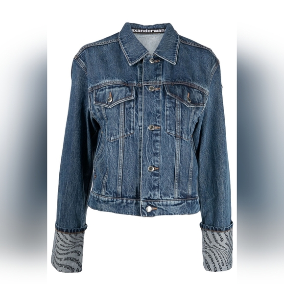 Alexander Wang Logo Print Denim Jacket size XS